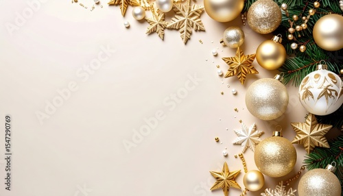 Festive holiday decorations home image warm atmosphere top view elegant christmas theme