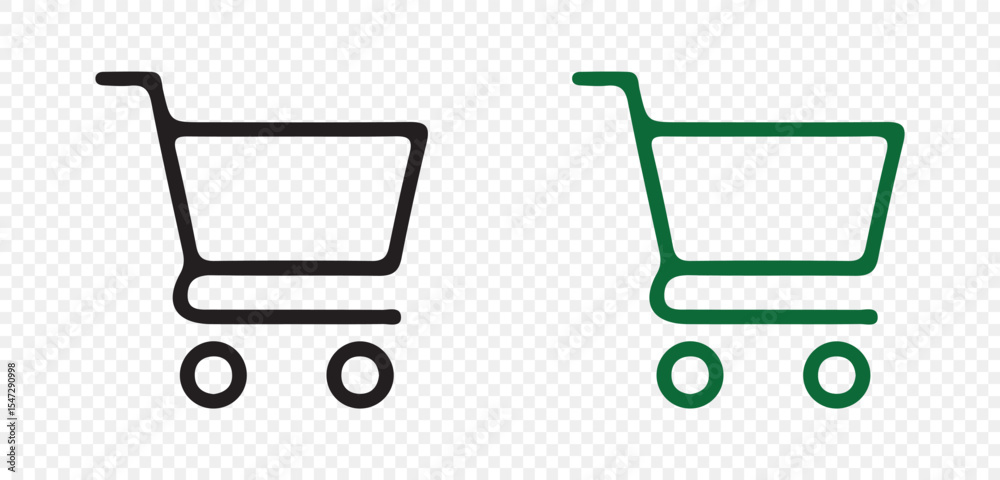 Black and green Shopping cart icons set. Internet shop buy symbol. vector eps 10
