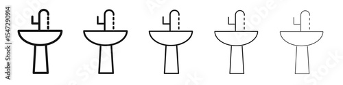 Bathroom icon flat illustration set logo