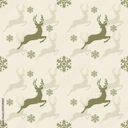  Fabric pattern, deer, green, Christmas, light green background, animals, nature, bright colors, deer jumping, used in interior decoration, carpet, material texture