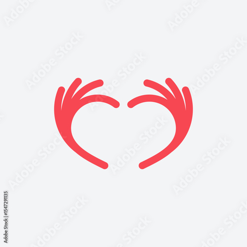 Simple Love Hand logo designs vector, caring logo template