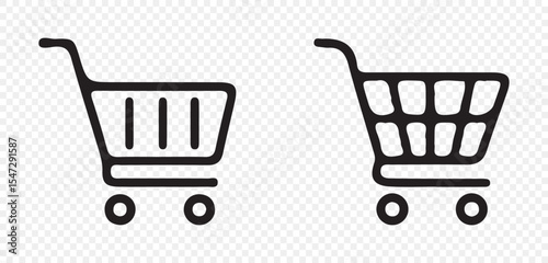 shopping cart symbol icon. Full and empty shopping cart symbol shop and sale icon