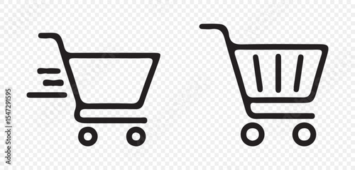 shopping cart symbol icon. Full and empty shopping cart symbol shop and sale icon