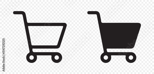 shopping cart symbol icon. Full and empty shopping cart symbol shop and sale icon