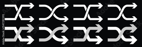Shuffle icon comparison vector graphic Vector
