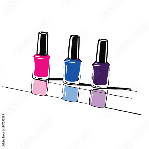 Manicured nails painted with vibrant red polish in a glass bottle alongside a matching lipstick, perfect for a beauty fashion accessory