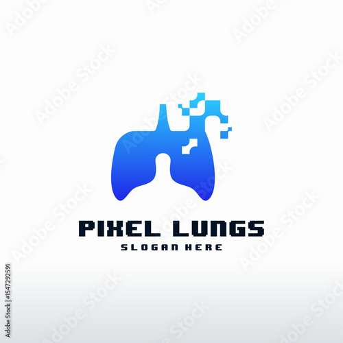 Digital Lungs, Pixel Lungs logo designs concept, design concept, logo, logotype element for template
