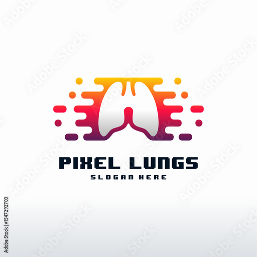 Digital Lungs, Pixel Lungs logo designs concept, design concept, logo, logotype element for template