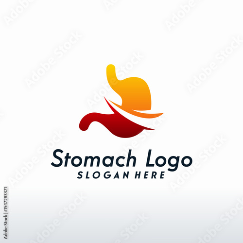 Modern Stomach logo designs vector with swoosh, Health Stomach logo template