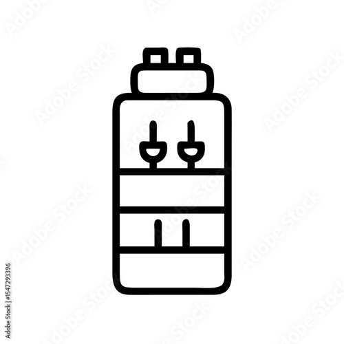 Simple outline illustration of a beverage cooler dispenser, a modern kitchen appliance vector icon symbol for drink serving concept