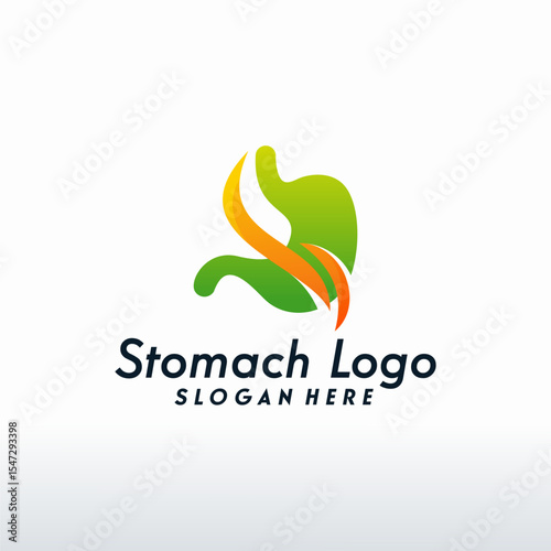 Modern Stomach logo designs vector with swoosh, Health Stomach logo template