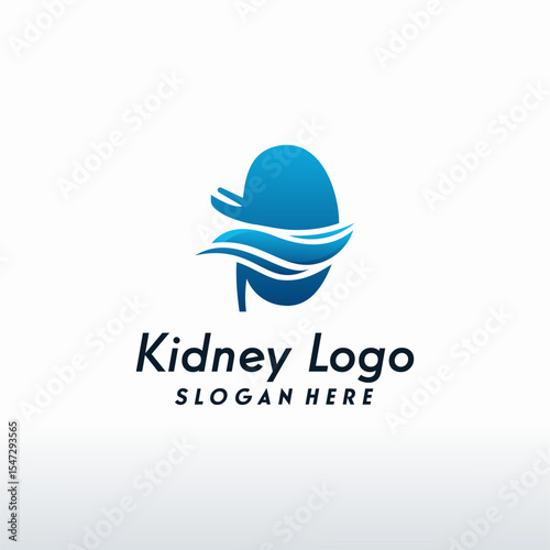 Modern Kidney logo with Swoosh, Health Kidney logo designs vector