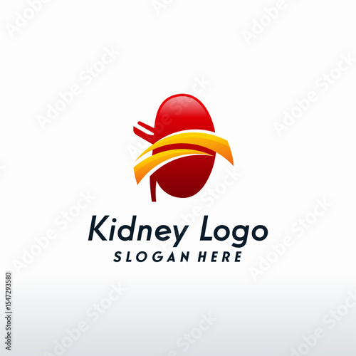 Modern Kidney logo with Swoosh, Health Kidney logo designs vector