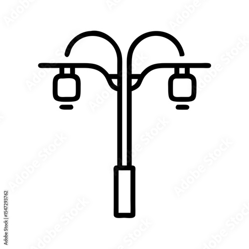 Street lamp vector icon illustration for urban design and outdoor lighting concept on white background in outline style