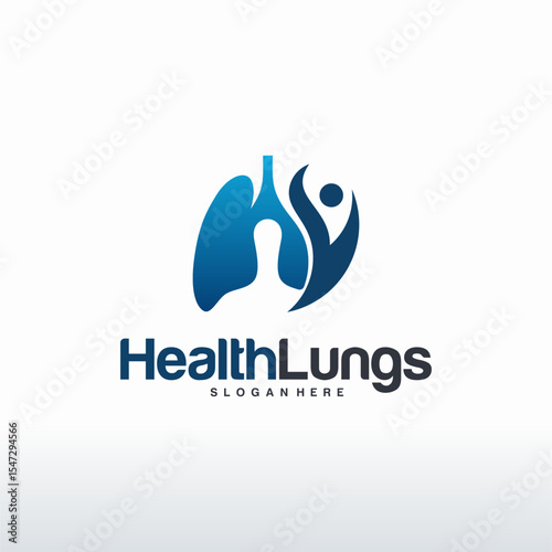 Health Lungs logo designs concept vector, People and lungs logo template
