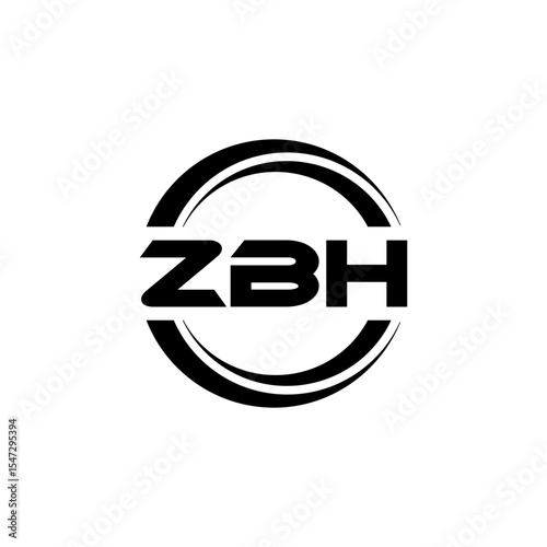 ZBH letter logo design with white background in illustrator, vector logo modern alphabet font overlap style, calligraphy designs for logo, Poster, Invitation, etc.