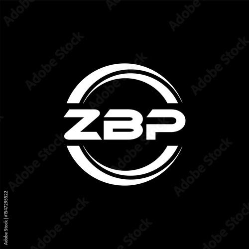 ZBP letter logo design with white background in illustrator, vector logo modern alphabet font overlap style, calligraphy designs for logo, Poster, Invitation, etc.