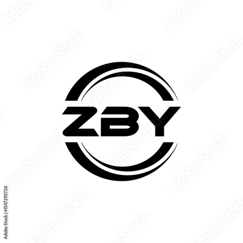 ZBY letter logo design with white background in illustrator, vector logo modern alphabet font overlap style, calligraphy designs for logo, Poster, Invitation, etc.