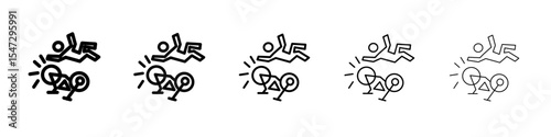 becycle accident icon flat illustration set logo
