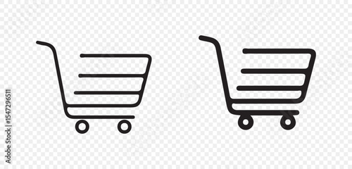 Shopping cart icon set, Full and empty shopping cart symbol, vector illustration eps 10
