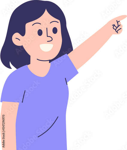 Woman Points To Right