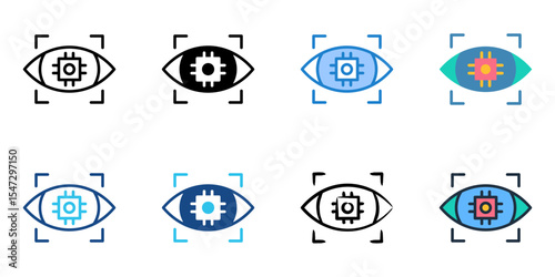 Computer Vision icon set multiple style collection 
