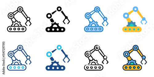 Robotics icon set multiple style collection 

