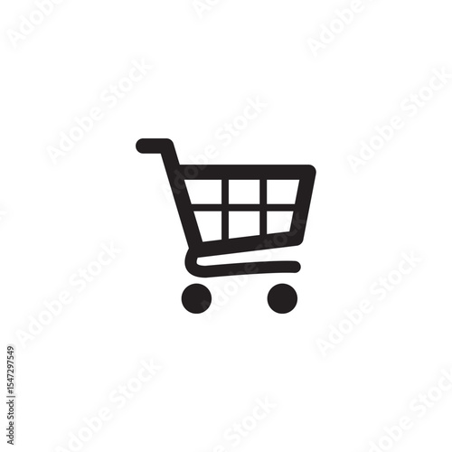 Shopping cart icon black and white retail symbol vector illustration