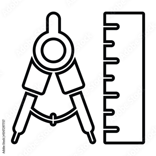 calibration line icon design. calibration thin black outline symbol vector illustration. editable stroke icon on transparent background.