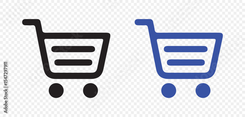 E-commerce Trolley Icons in Vector Style