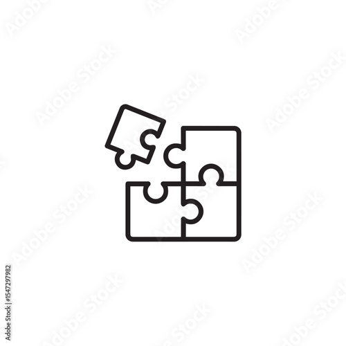 Unfinished jigsaw puzzle solution conceptual problem solving idea isolated on white background