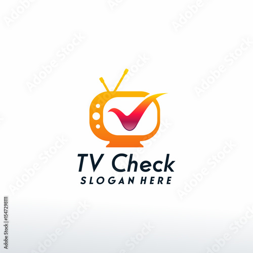 Television Check logo designs concept vector, Logo symbol icon