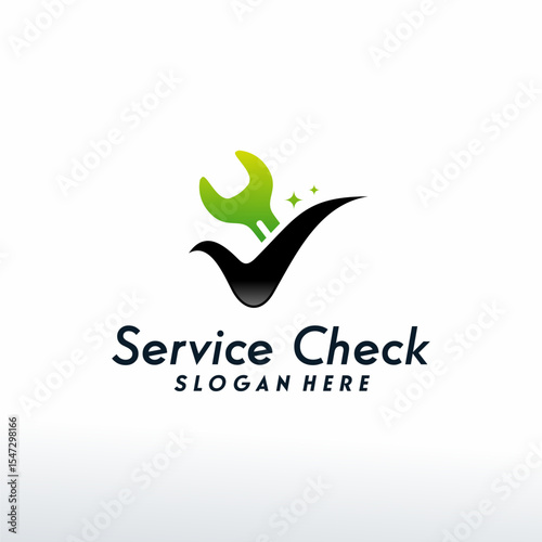 Service Check logo designs concept vector, Wrench Check logo template, Logo symbol icon