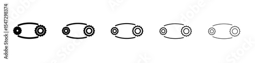 belt drive icon flat illustration set logo
