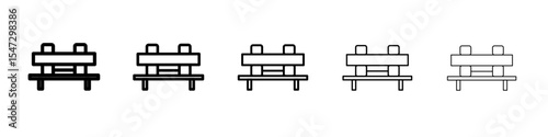 Bench icon flat illustration set logo