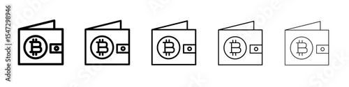bitcoin wallet icon flat illustration set logo