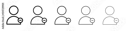 Block User Icon flat illustration set logo