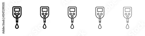 blood glucose icon flat illustration set logo