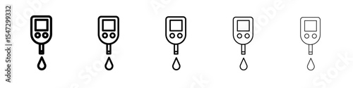 blood glucose icon flat illustration set logo