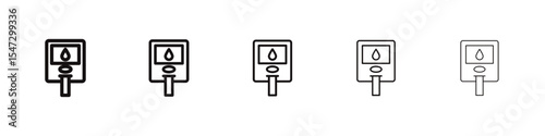Blood sugar test icon flat illustration set logo