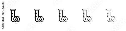 Blood test icon flat illustration set logo