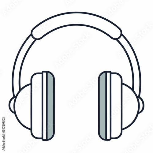 Outline icon of noise cancelling headphones with earcups and headband