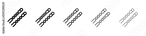 bobby pins icon flat illustration set logo