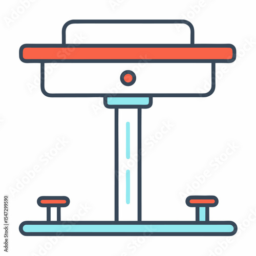 Modern line art icon of a standing desk for office and remote work