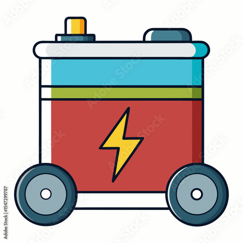 Clean electric scooter battery icon on a white background for modern transportation concepts