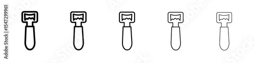 Bottle opener icon flat illustration set logo