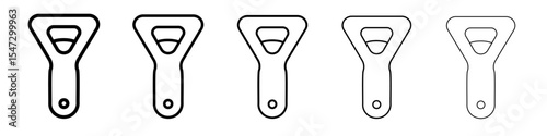 bottle opener icon flat illustration set logo