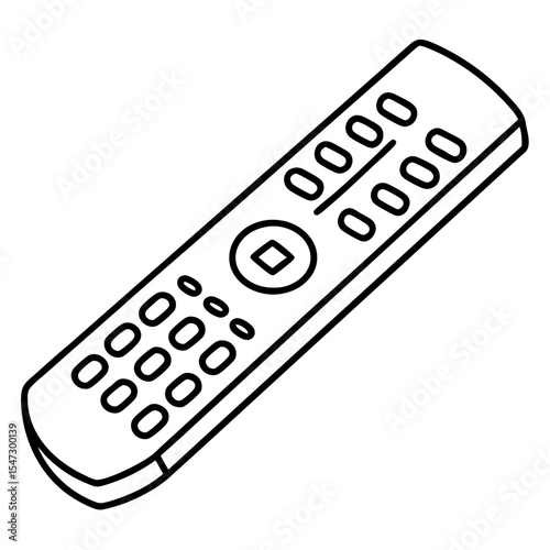 Modern smart tv remote control icon with clean lines on a white background