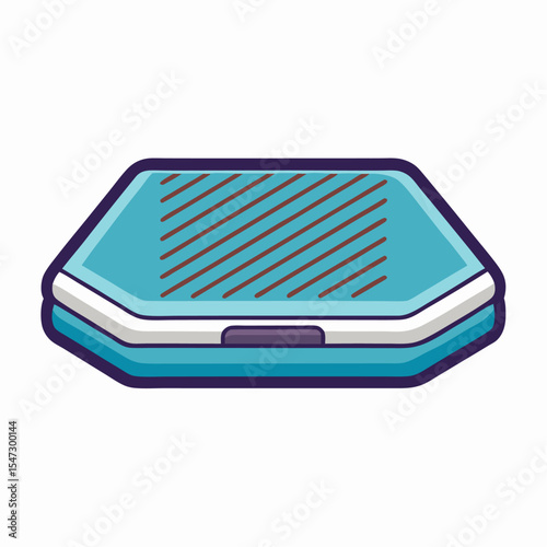 Minimalist illustration of a white laptop cooling pad