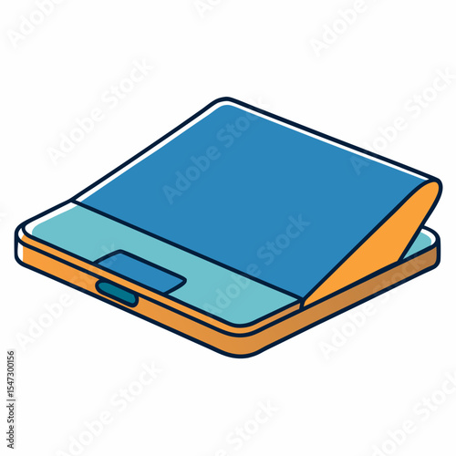 Minimalist laptop cooling pad illustration for technology advertising and promotion